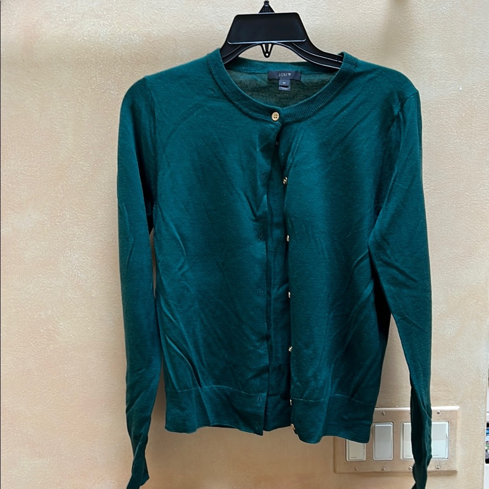 J.Crew Green Cardigan Sweater